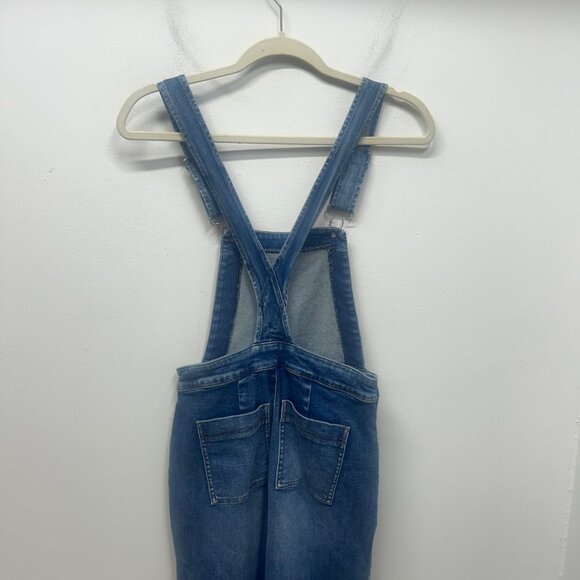 Evereve wide leg overall denim classic bib style 24 - Picture 12 of 13